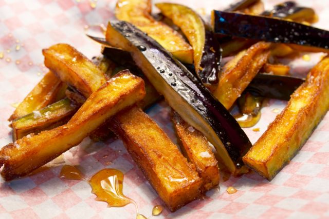 berenjenas fritas con miel